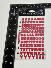 Stickopotamus Deep Red Alphabet Binder Stickers 2 Sheets Photo Safe
