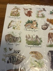 Vintage Current Stickers Baby Animals Forrest Animals Not Opened 2 Sheets Lg