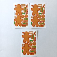 Lot of 3 Current Make Your Own Gingerbread Man Sticker Sheets