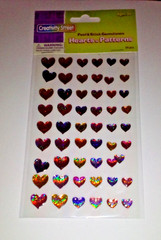 Hearts with Patterns Sticker Sheet Peel & Stick Gemstones