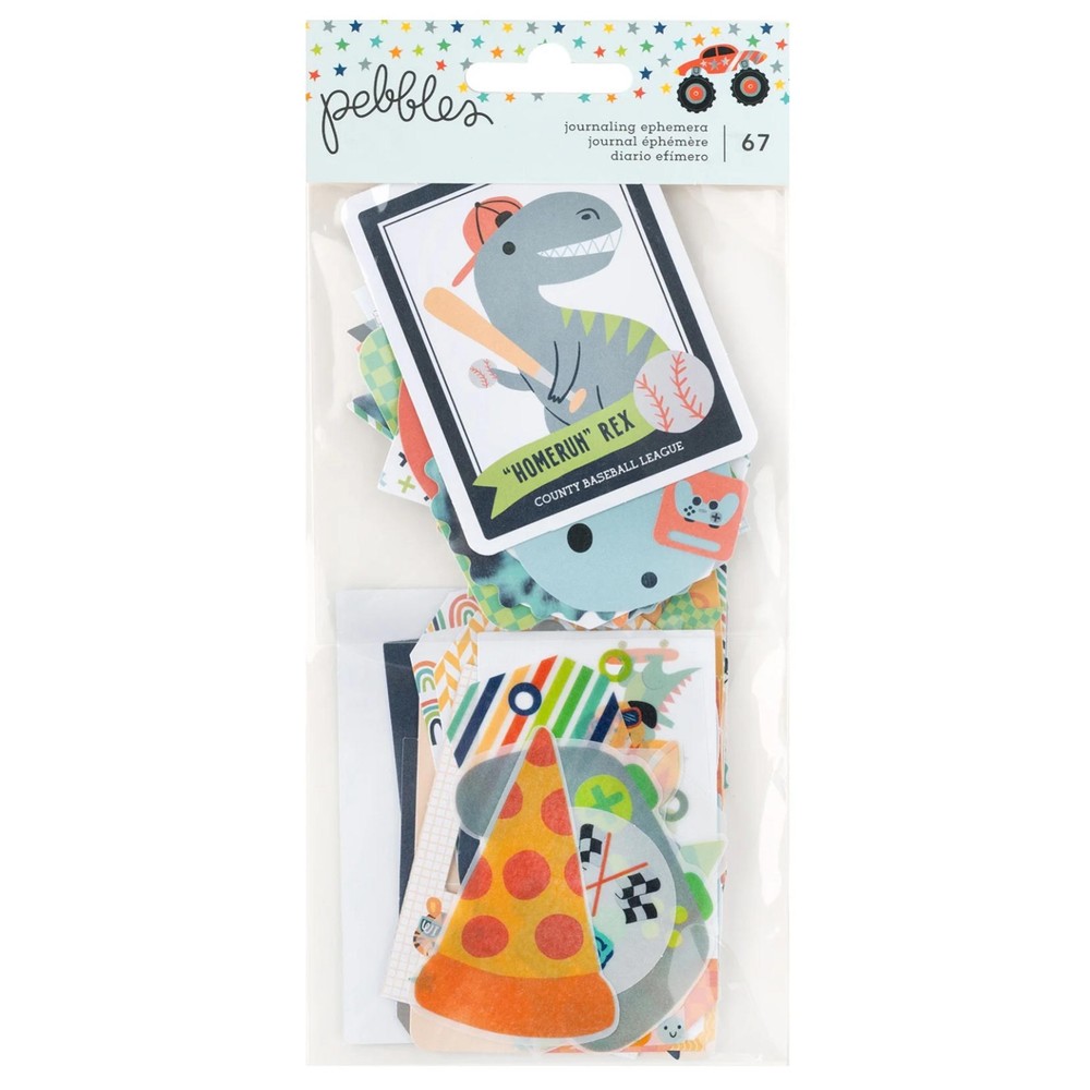 Pebbles COOL BOY (67pc) JOURNALING EPHEMERA DIE CUTS scrapbooking CARDMAKING