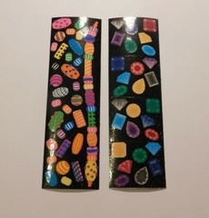 Mrs Grossman’s Stickers Lot 2 Strips ~Bead & Glitter Gems~ 2002 RARE HTF