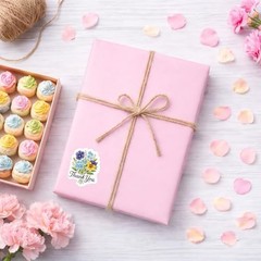 Flower Thank You Stickers for Packaging, 200 Pcs Floral Envelope Seal