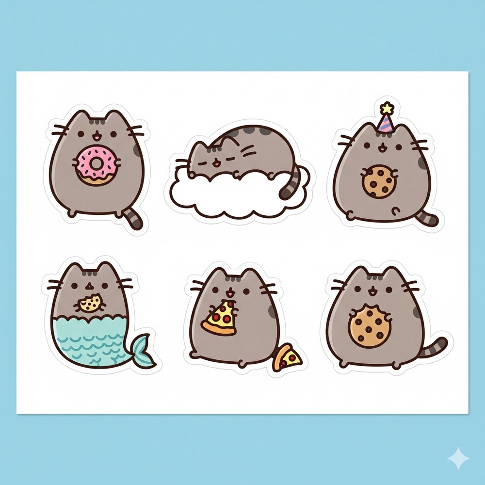 Cute Pusheen Stickers Journal Scrapbook Choose A Set