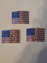 USA American Metallic Glitter Sticker 3 Count 1″ x 1.5″