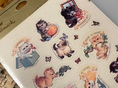 Vtg 1981 Hallmark Cute Kittens Cats Butterflies NOS Pack x4 Sticker Sheets 80s!