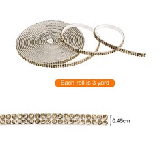 0.2 Inch Self Adhesive Rhinestone Strips 3 Yard for Crafts,Gold