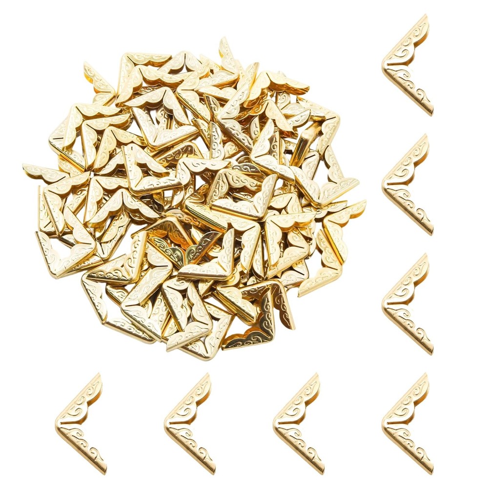 100 Pcs 20mm Gold Metal Book Corner Protectors Vintage Photo Corner Protector