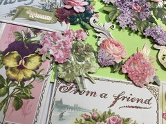 Anna Griffin Antique Greeting Postcard Embellishment Stickers 30 Pieces