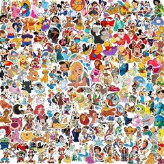 50-300Pcs Disney Mixed Anime Stickers Cute Mickey Princess Decals Toy Gift Lot