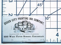 Vintage Queen City Printing Ink Company Cincinnati Ohio Label Paper Sticker