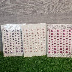 Lot of 2,196 ADHESIVE PEARL STICKERS – 17 Packages – Various Brands