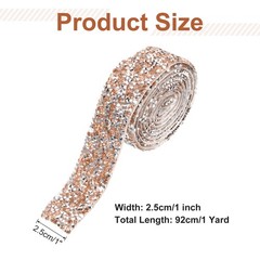 1 Inch x 1 Yard Crystal Rhinestone Sticker Ribbon Silver Champagne