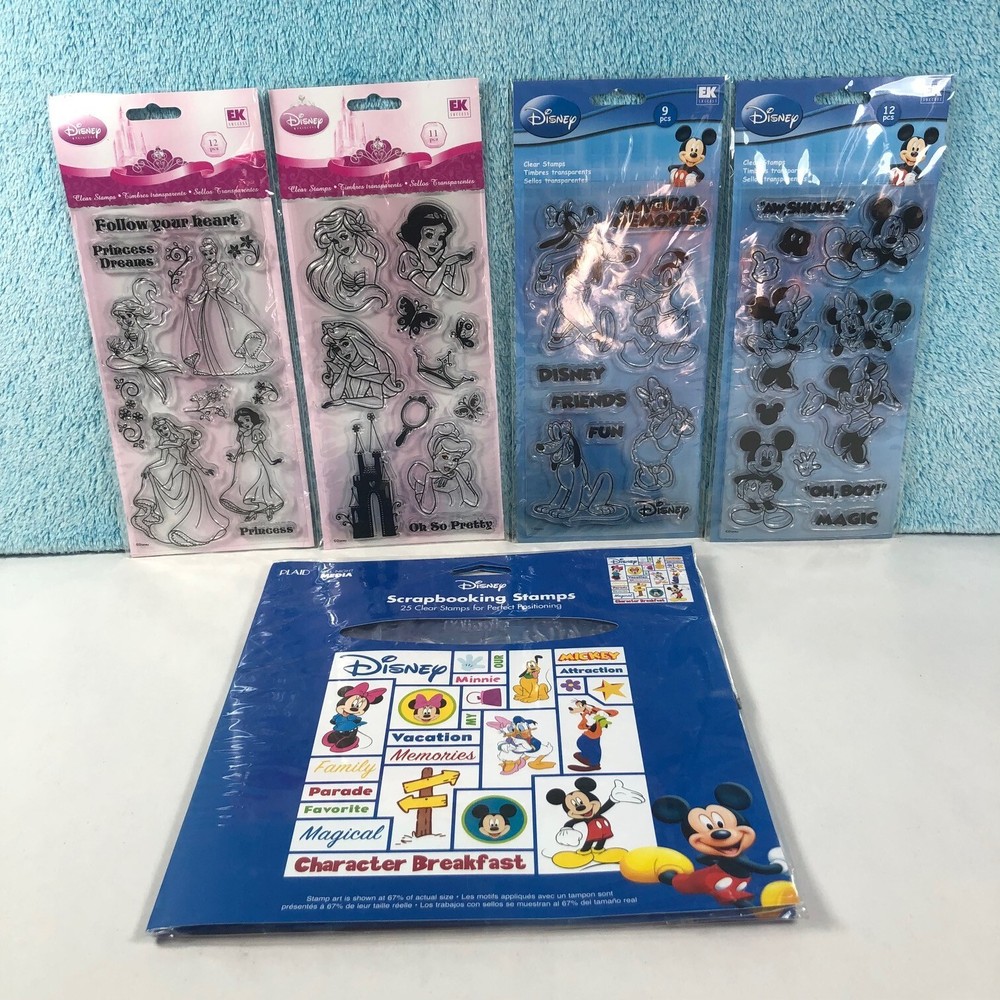 Disney Image Tree Mickey Friends Princesses Scrapbook Clear Stamps Lot of 5 NIP