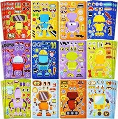 Creative Mix and Match Robot Stickers – 36 Sheets for Endless Fun and Teamwork