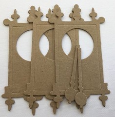 {4} *WALL CLOCK* Time Old World – Bare Vintage Chipboard Die Cuts – 2 5/8″ x 5″