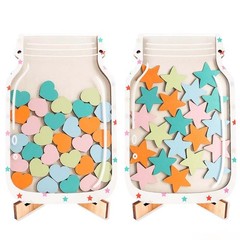 2 Pack Magnetic Reward Jar for Kids, Star & Heart Reward System