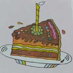 VTG 1983 SCHOLASTIC SCRATCH SNIFF STICKER CHOCOLATE BIRTHDAY CAKE CANDLE FROSTIN