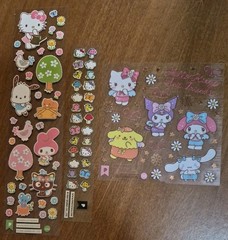 Pipsticks Hello Kitty Sticker Lot Of 7 Sheets + Postcard & 3″ Vinyl