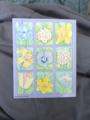 Vintage American Greetings Stickers Flowers Daffodil Iris Pansy Lily 1 Sheet