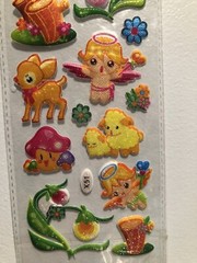 Kawaii Angels And Deer Puffy Glitter Stickers Sheet Scrapbooking Diary Kids
