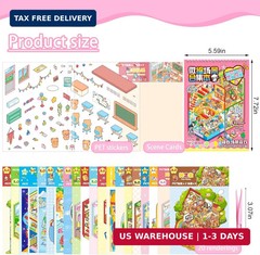 20 Sets 3D Sticker Scene Book 3D House Stickers DIY Sticker Therapy for Stickers