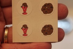 Vintage CTP Scratch ‘n Sniff Sticker sheet ice cream sundae chocolate cookie