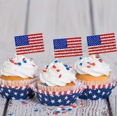 2 PACK-600PCS/2 Rolls 1.5” METALLIC FOIL USA FLAG STICKER UNITED STATES SET LOT