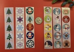 50 CHRISTMAS STICKERS/CHRISTMAS STICKERS FOR KIDS/REWARD STICKERS/X-MAS SEALS