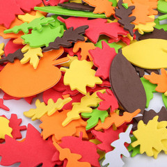 Bulk 540Pcs Thanksgiving Foam Stickers,Fall Leaf Stickers Adhesive Foam Maple Le