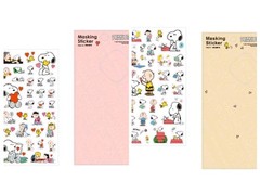 Peanuts Snoopy Masking Stickers Cute Kawaii 2021 Set Of 2 (White And Pink) New!