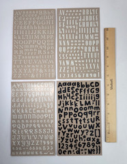 12 Alphabet Fonts Rub On Sheets White Brown Black Letters Scrapbooking Crafts