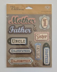 Family Names Mother Father Siblings Scrapbook Stickers Life’s Little Occasions