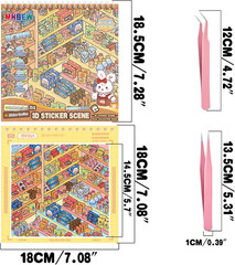 10 Sets Big DIY 3D Sticker Scene Book for Kids Adults Make Your Own Shop House S