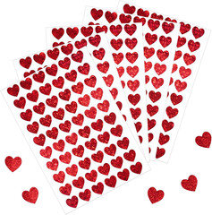 1800Pcs 0.5Inch Holographic Heart Stickers, Red | Glitter Tiny Hearts, for Kids,