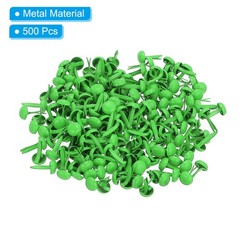 500 PCS Paper Brass Fasteners Split Pins Pastel Mini, Light Green, 4.5 x 8 mm