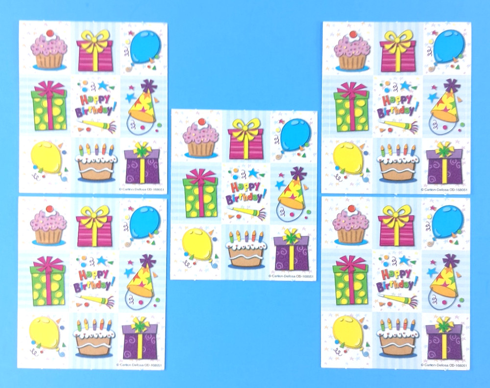 Carson Dellosa Happy Birthday Mini Sticker Sheets Lot Of 5