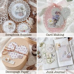 84Pcs Vintage Textured Scrapbook Paper Kit, Embossed Decorative Ephemera for Jun