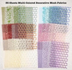 90 Sheets Scrapbook Paper & Decorative Mesh Fabric Assorted Set 6 Pack Mixed