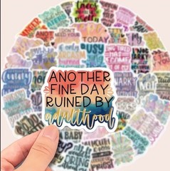 10pcs Sarcastic Quote Stickers- Scrapbook, Journal, DIY Crafts & Card