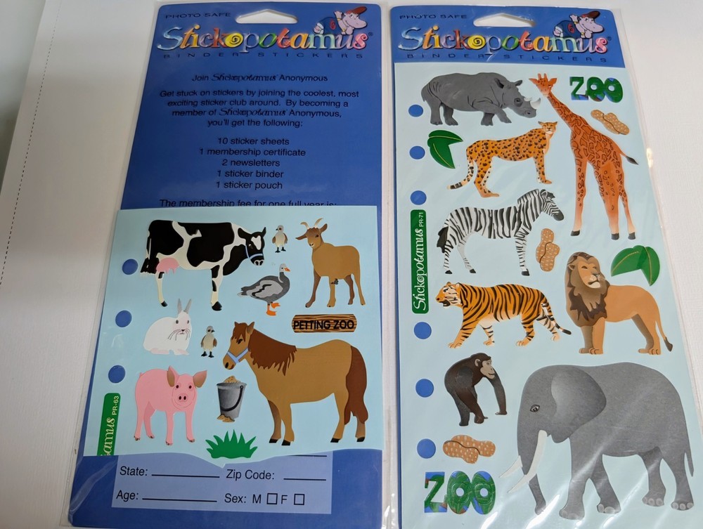 Stickopotamus Multicolor Diary Stickers Zoo Animals & farm animals