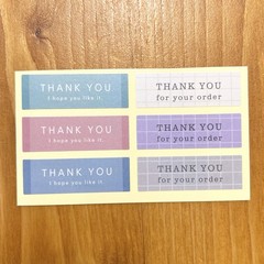 Thank You Stickers Pastel Color 6 Pieces rectangl 42×14mm [Ships to Japan only]