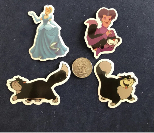 Disney Stickers – Disney Cinderella Lot of 4 Stickers.