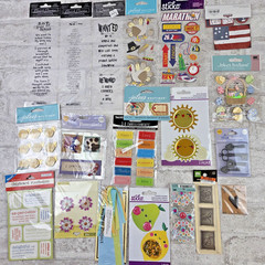 Mixed Lot Of 60 Pkgs NEW Scrapbook Embellishments Stickers Rub Ons Tags
