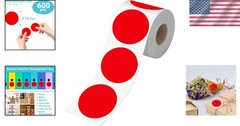 Self-Adhesive 600 PCS Red Circle Labels – Vivid 2″ Dots for Inventory Management