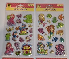 Stickers Autocollants Pop Up Sticker Lot- 71 tl. Mermaid Princess Fish & Planes