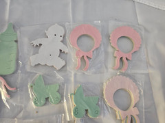 Baby Shower Craft Scrapbook Shapes Lot of 528 (22 pkgs of 24) Colorful Paper