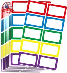 L LIKED 200 Stickers – 3.5″ x 2.25″ Colors Plain Name Tags Stickers with Perfora