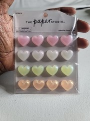 Pastel Glitter Heart Pearl Stickers ST3