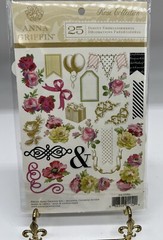 Anna Griffin Vtg Rose Collection 25 Diecut Floral Embellish Craft Retired 2016